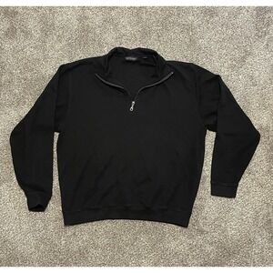 Scott Barber 1/4 Zip Long Sleeve Pullover Men's Size XL Black Collared Neck